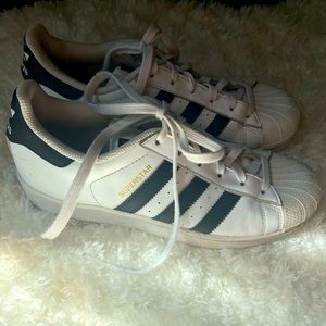 Adidas black and white superstars